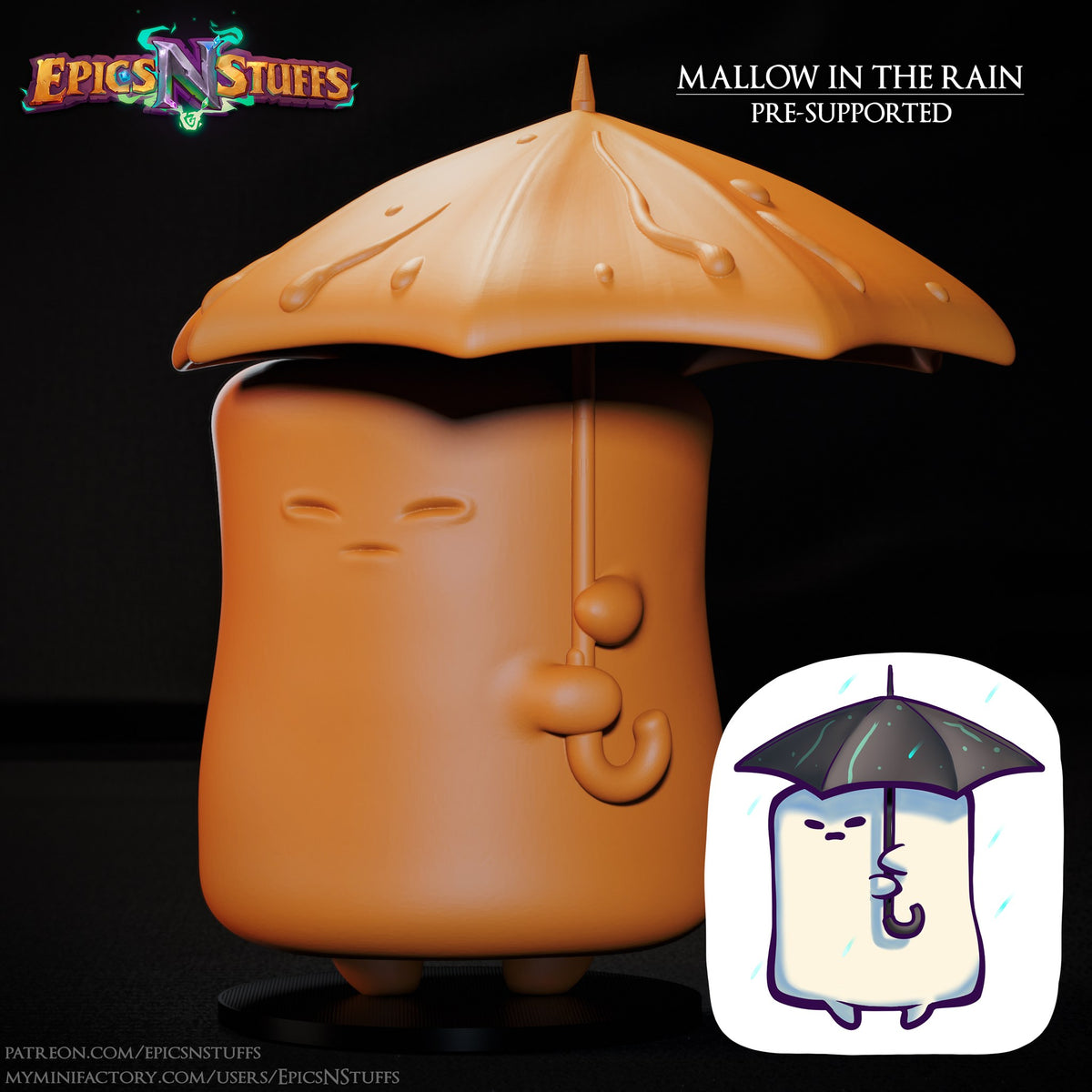 Mallow in the Rain resin figure