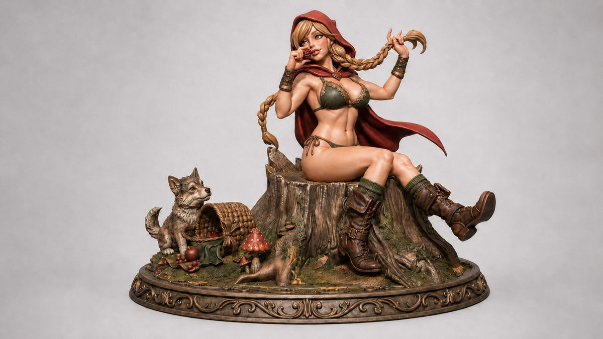 Red Pin-up Bikini Version resin figure
