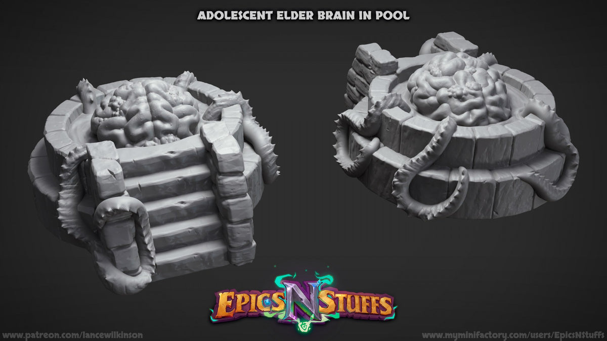 Adolescent Elder Brain in Pool resin figure