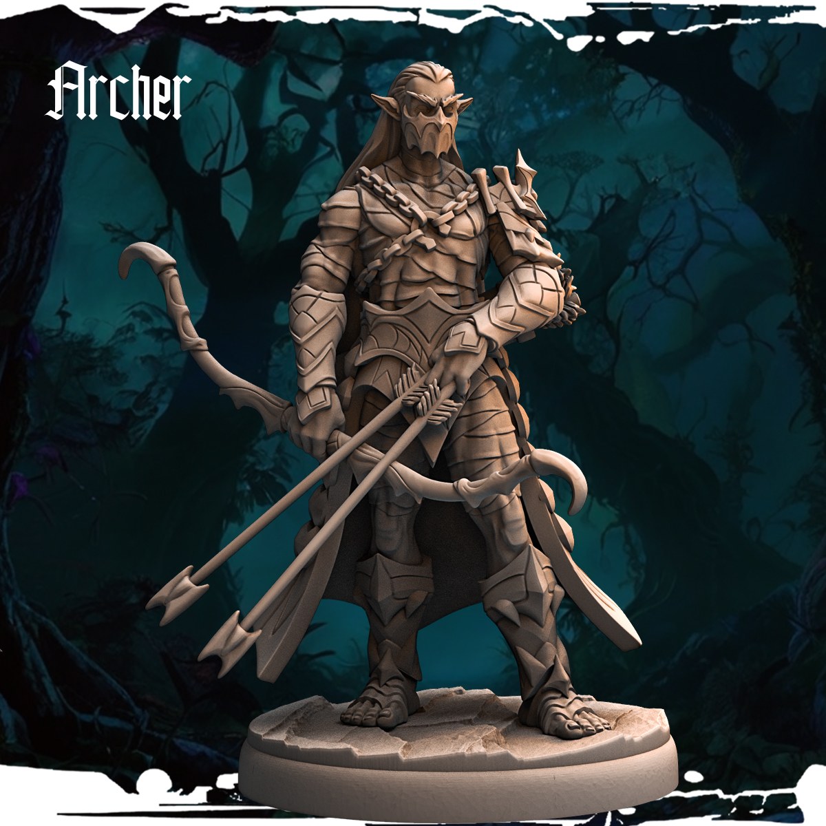 Dark Elf Archers (12 Poses) resin figure