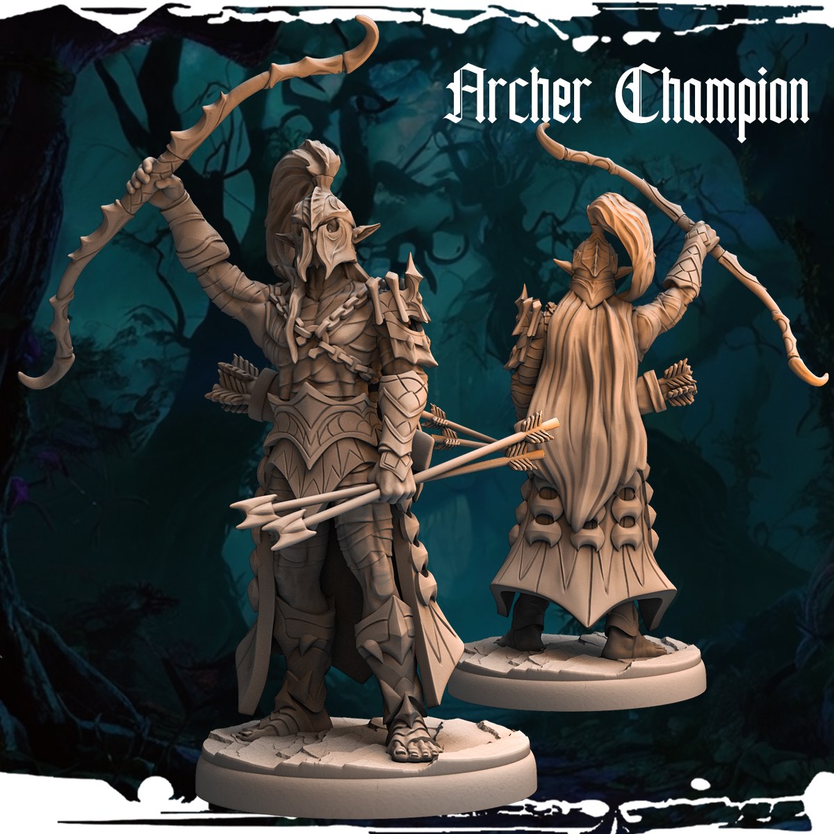 Dark Elf Archer Champion resin figure
