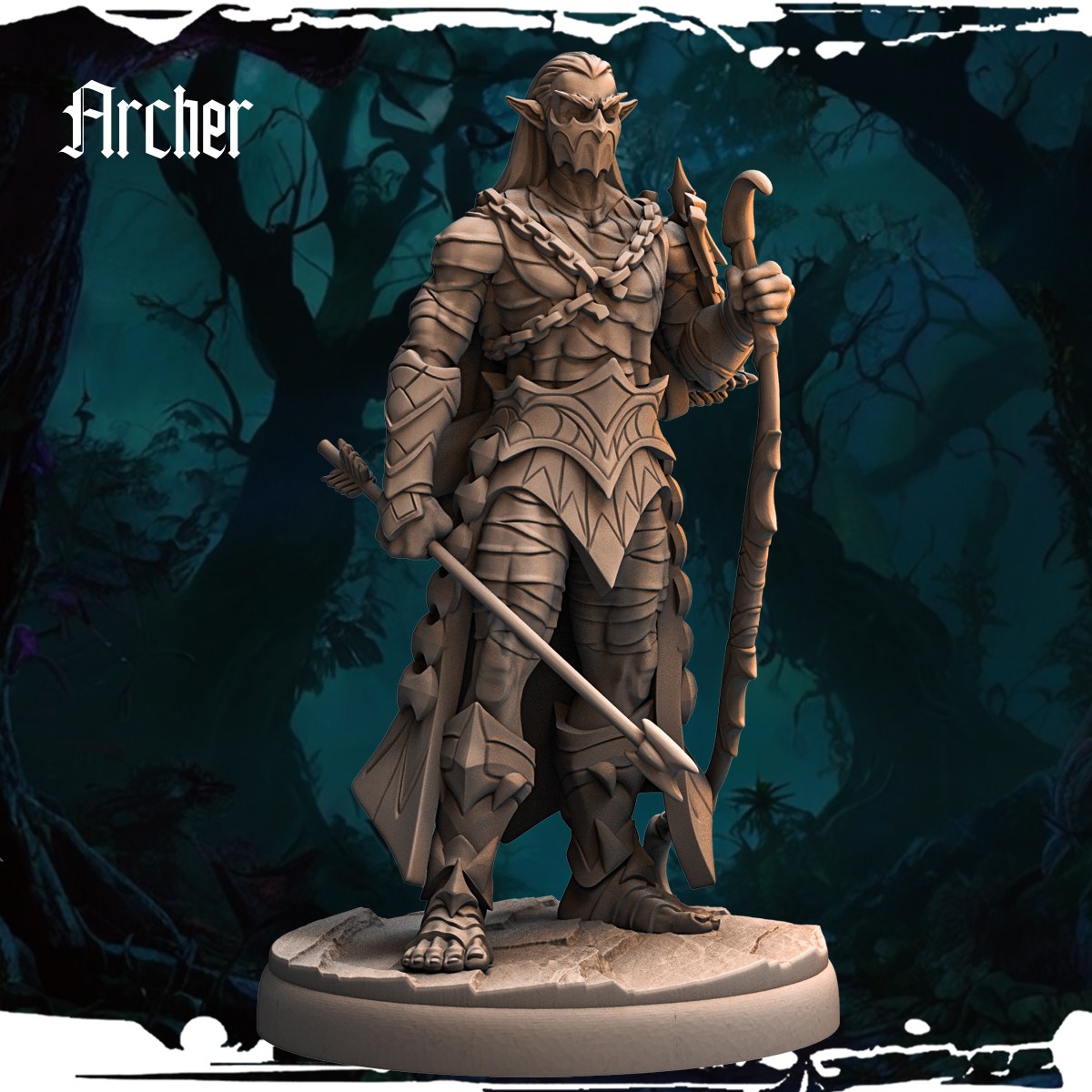 Dark Elf Archers (12 Poses) resin figure