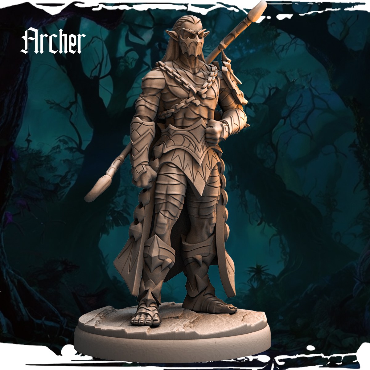 Dark Elf Archers (12 Poses) resin figure