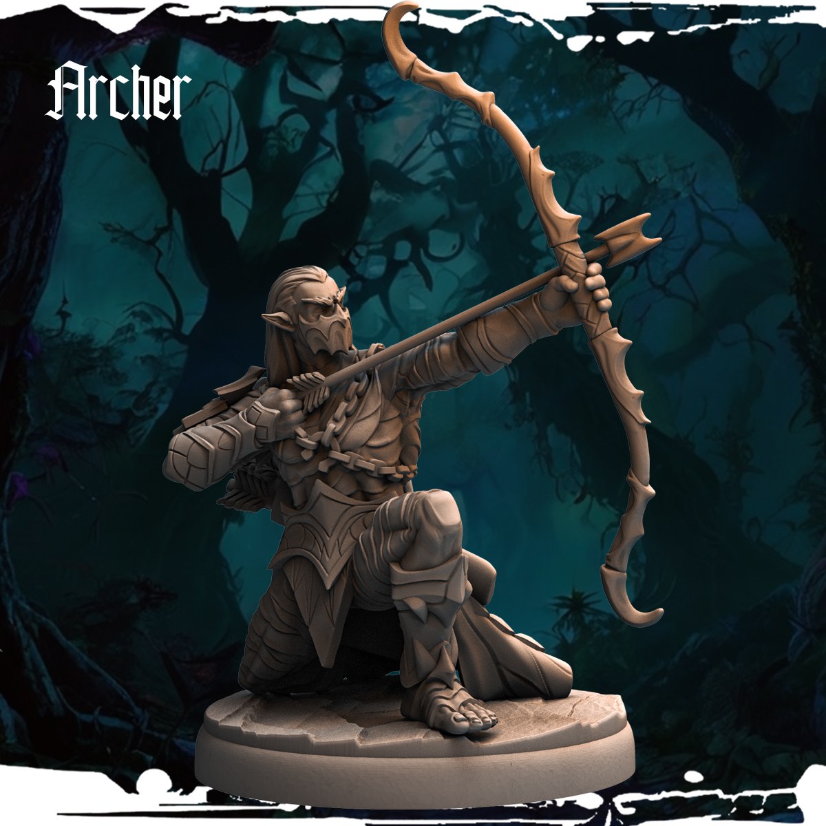 Dark Elf Archers (12 Poses) resin figure
