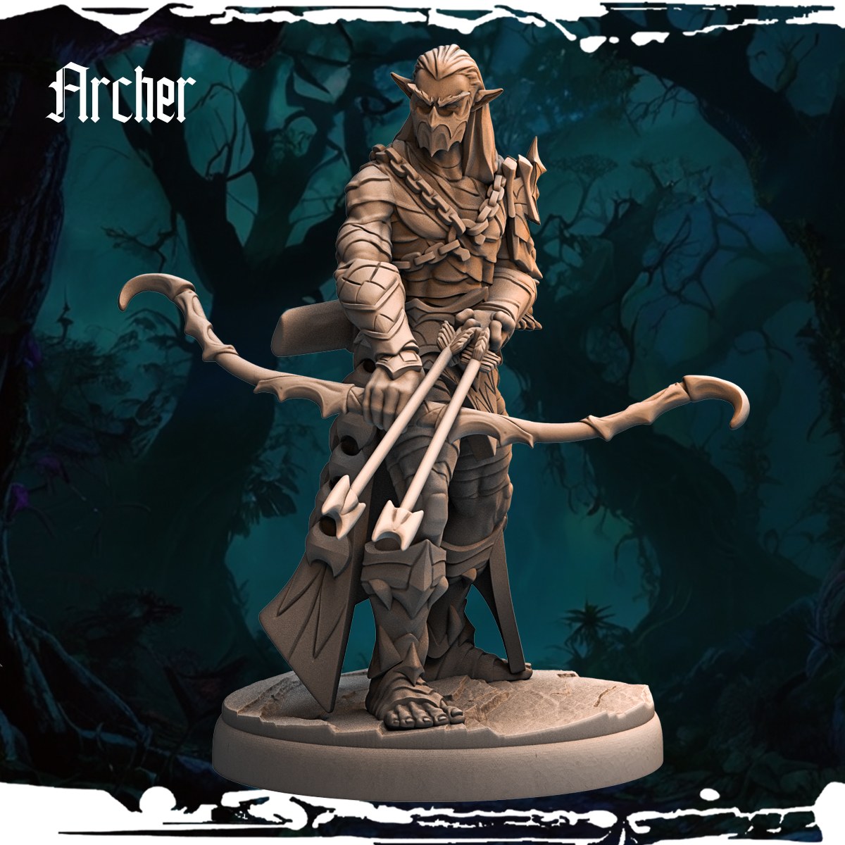 Dark Elf Archers (12 Poses) resin figure