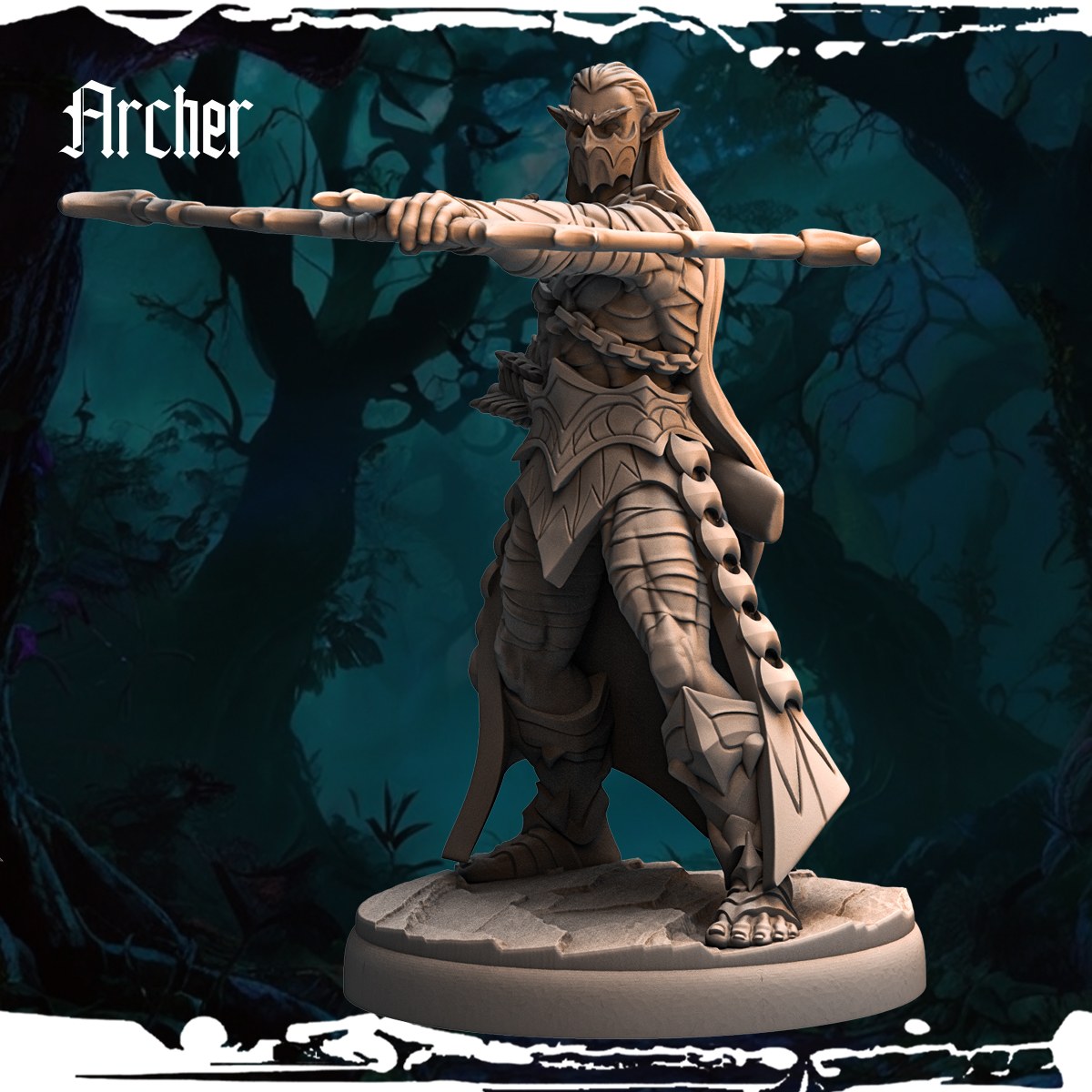 Dark Elf Archers (12 Poses) resin figure