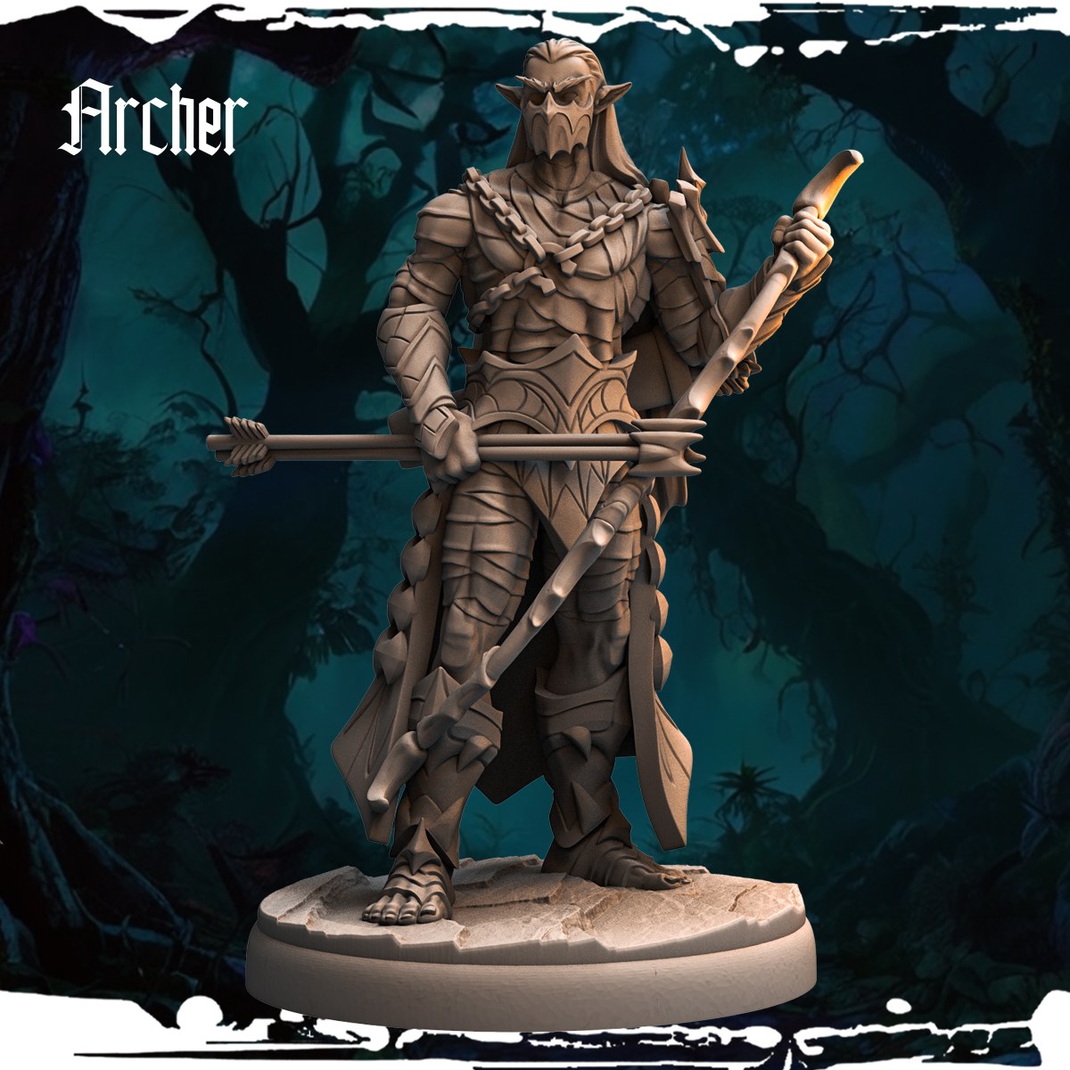 Dark Elf Archers (12 Poses) resin figure