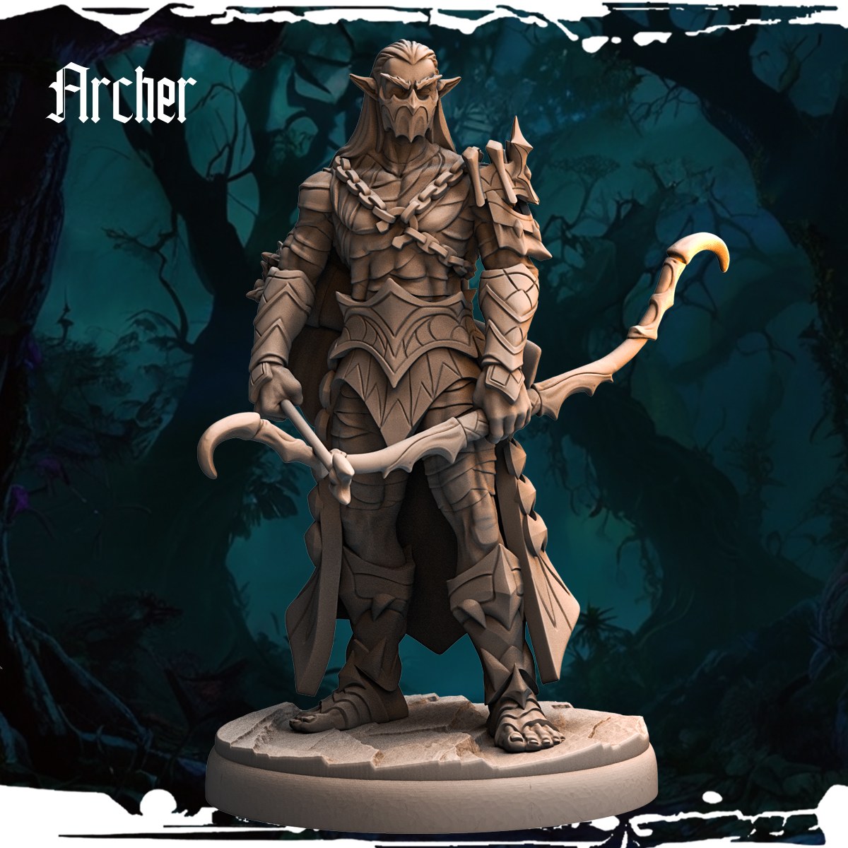 Dark Elf Archers (12 Poses) resin figure