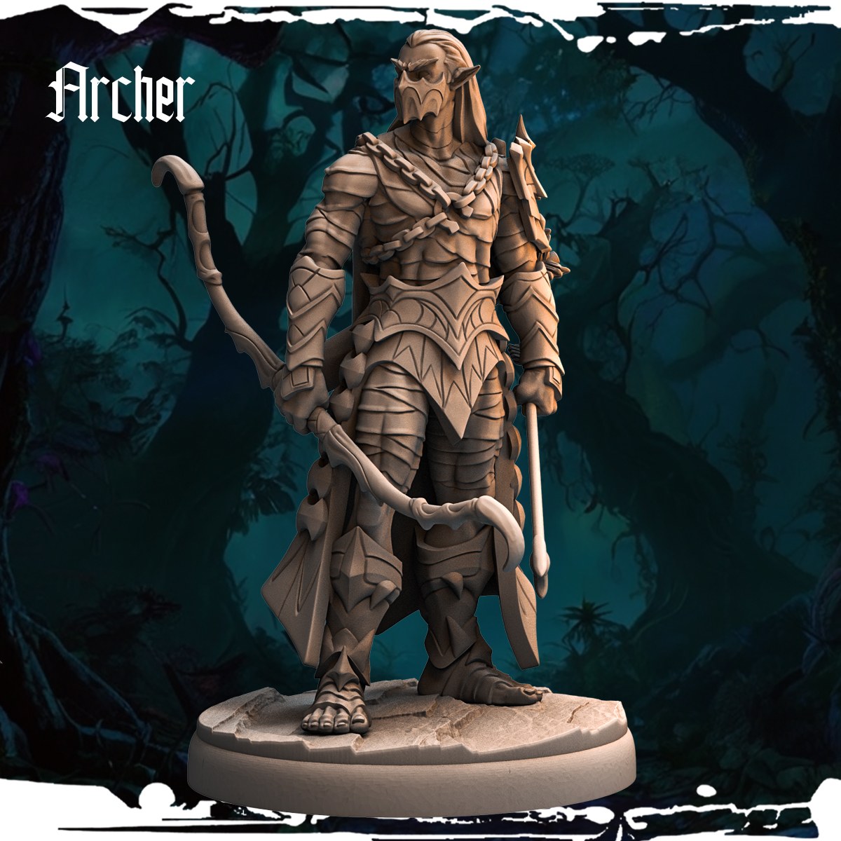 Dark Elf Archers (12 Poses) resin figure