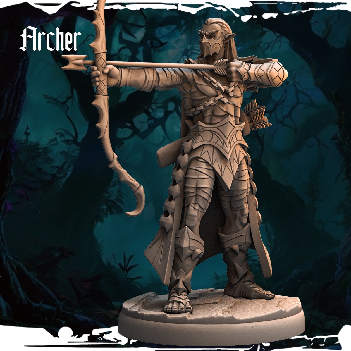 Dark Elf Archers (12 Poses) resin figure
