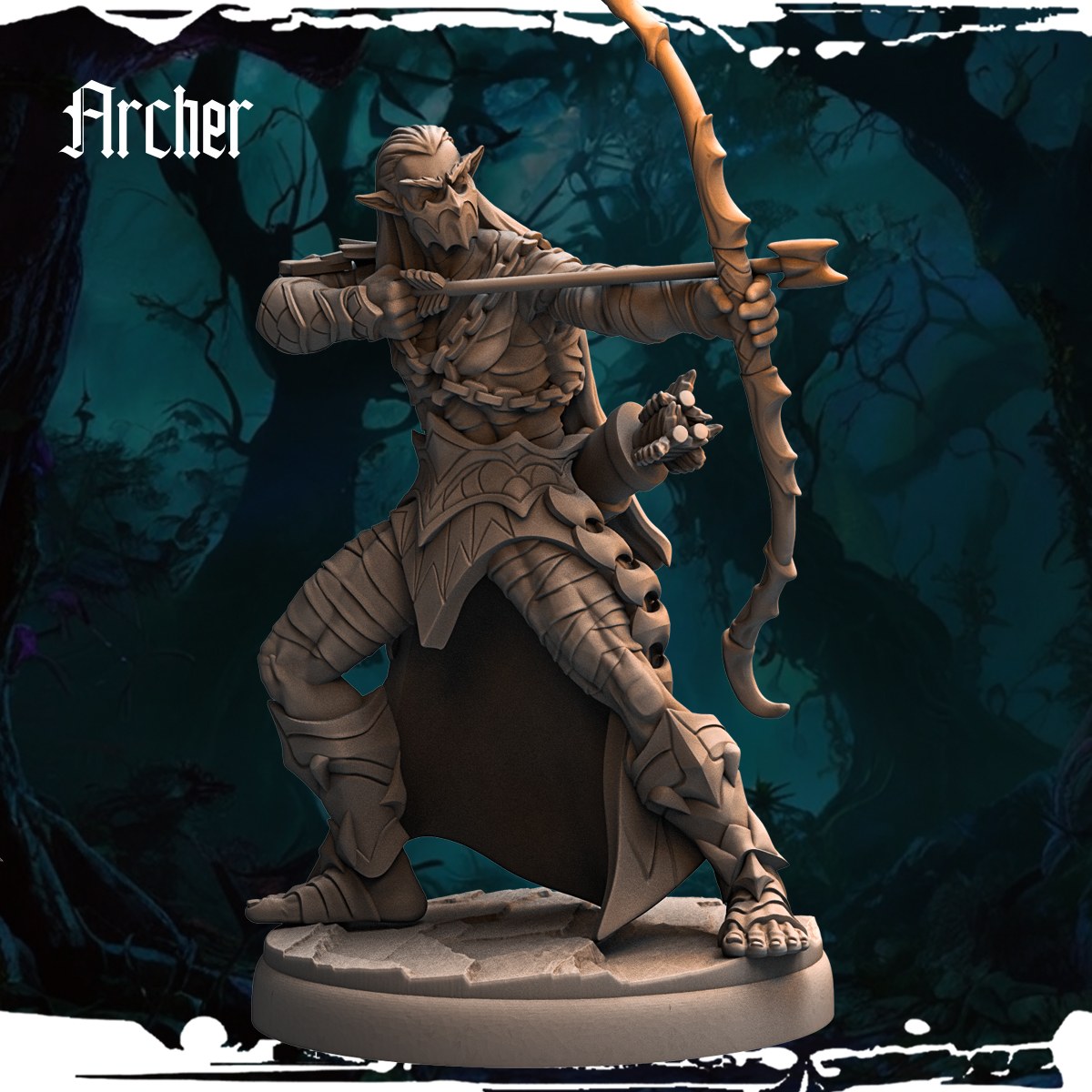 Dark Elf Archers (12 Poses) resin figure