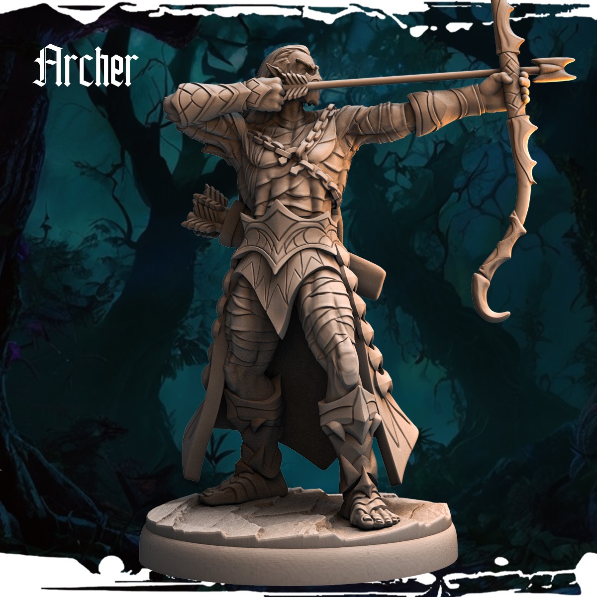 Dark Elf Archers (12 Poses) resin figure