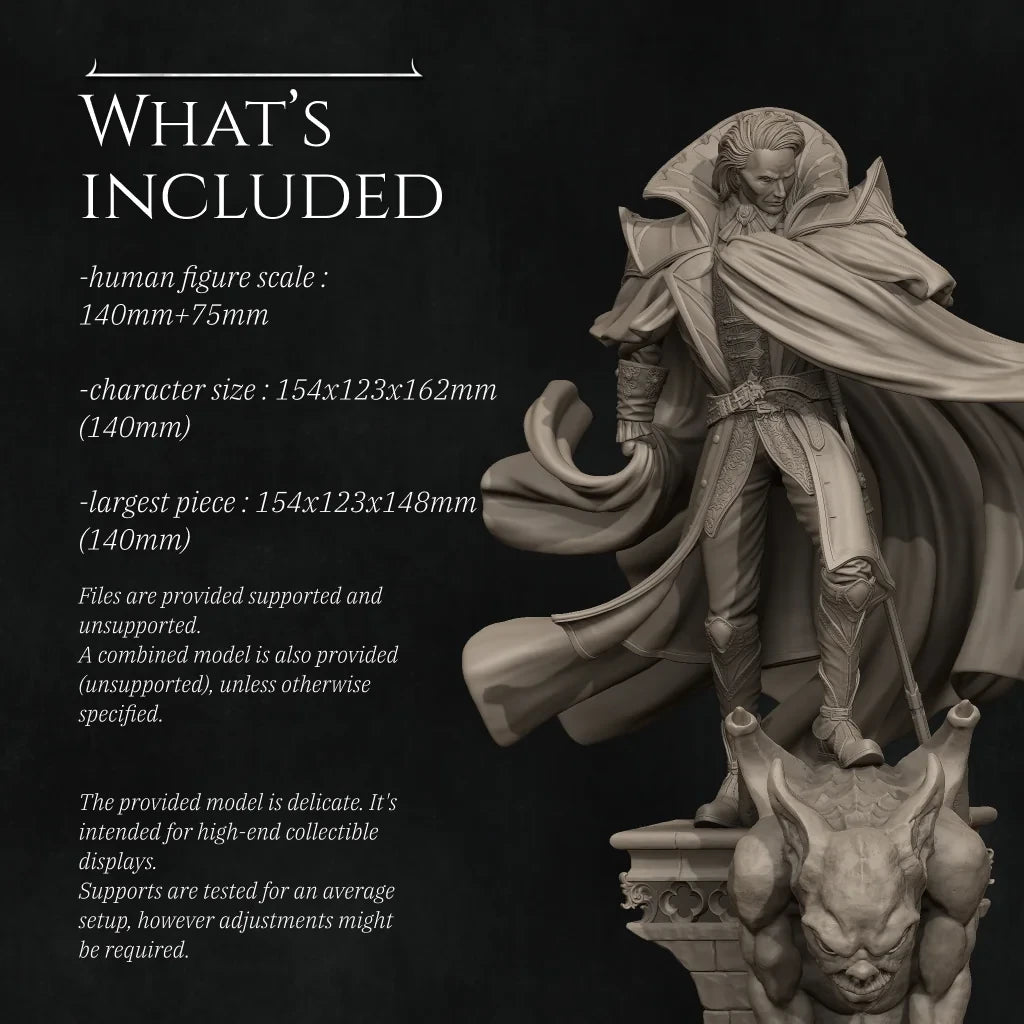Morvain the Vampire Lord | 32mm–140mm | 3D Printed Figure | Art Piece | Nerikson | Nerdy Creations