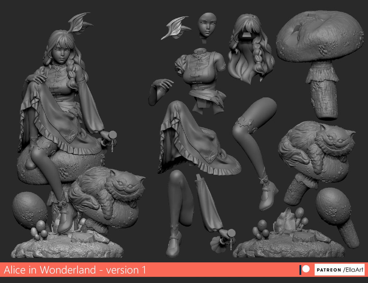 Alice in Wonderland resin figure