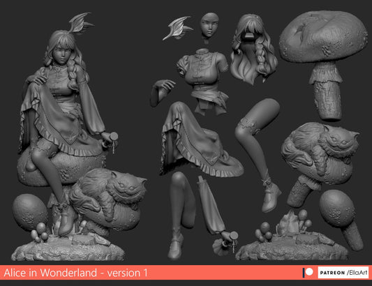 Alice in Wonderland resin figure