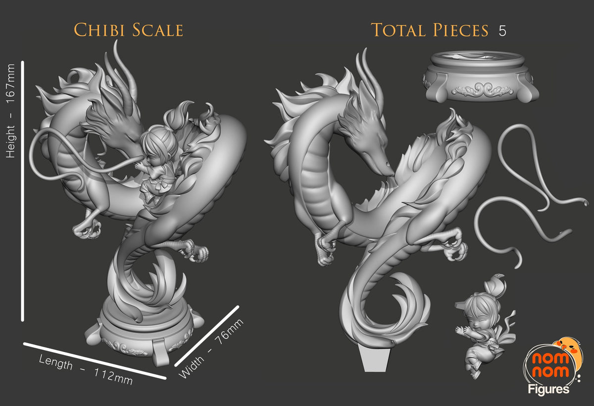 Chibi Chihiro & Haku resin figure