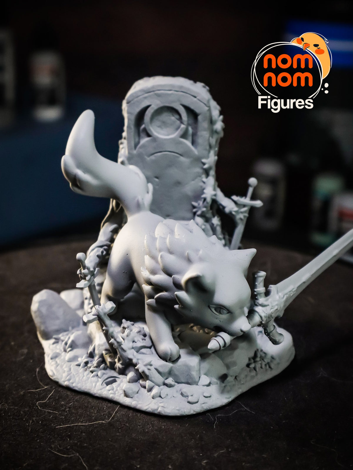 Chibi Great Grey Wolf Sif resin figure