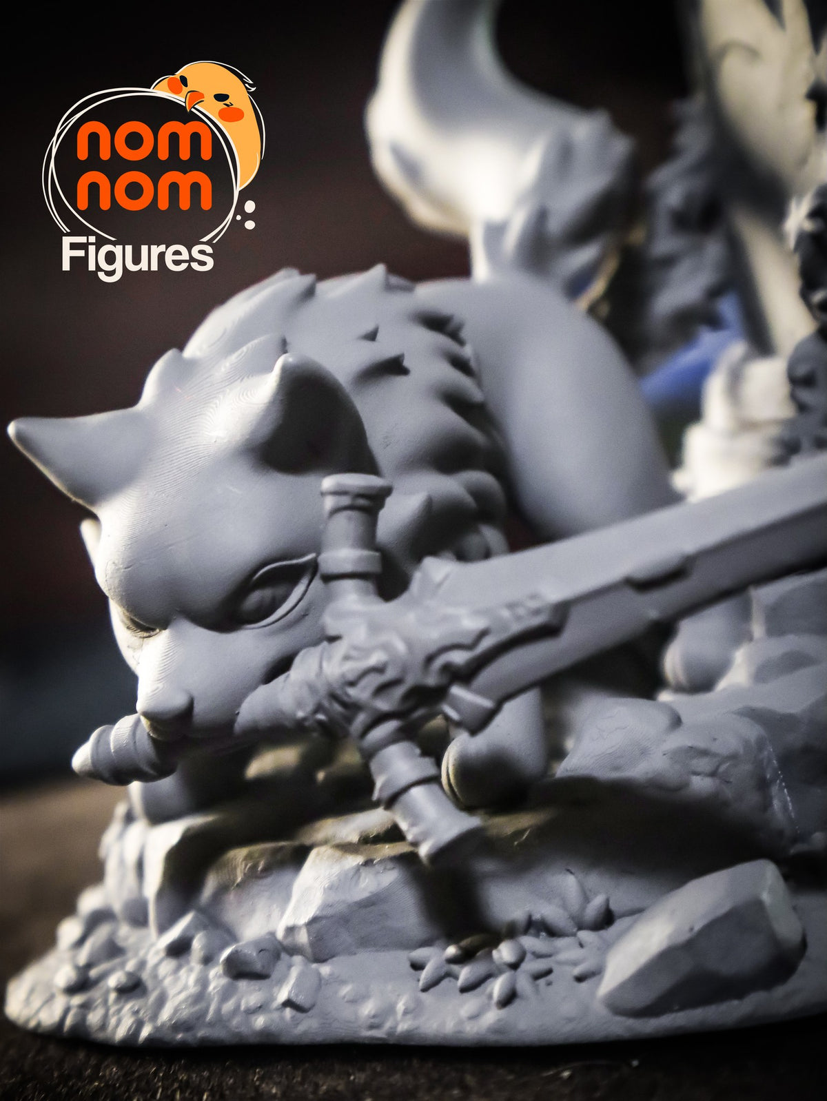 Chibi Great Grey Wolf Sif resin figure