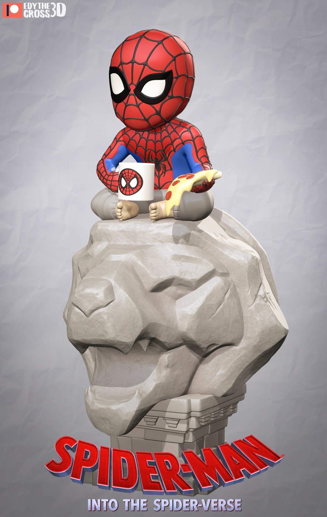Chibi Lazy Spider-Man resin figure