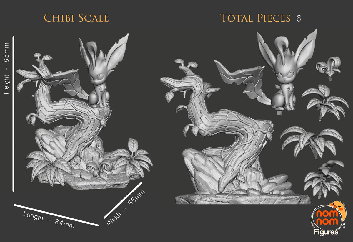 Chibi Leafeon resin figure