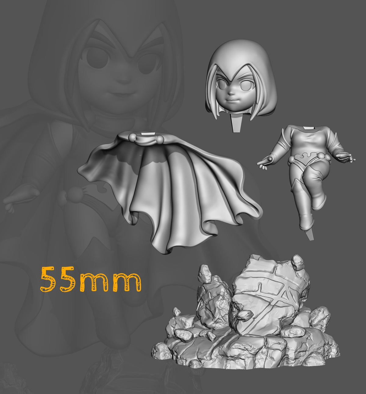 Chibi Raven resin figure
