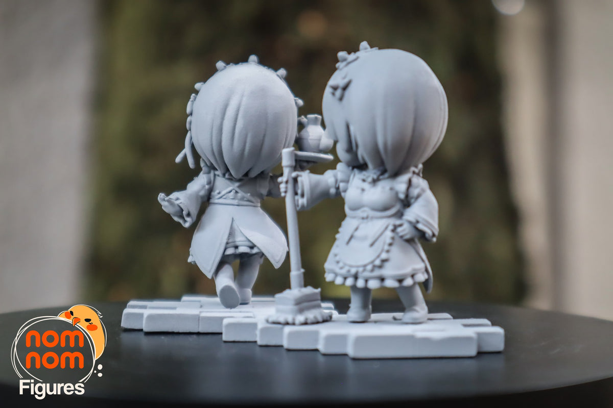 Chibi Rem & Ram resin figure