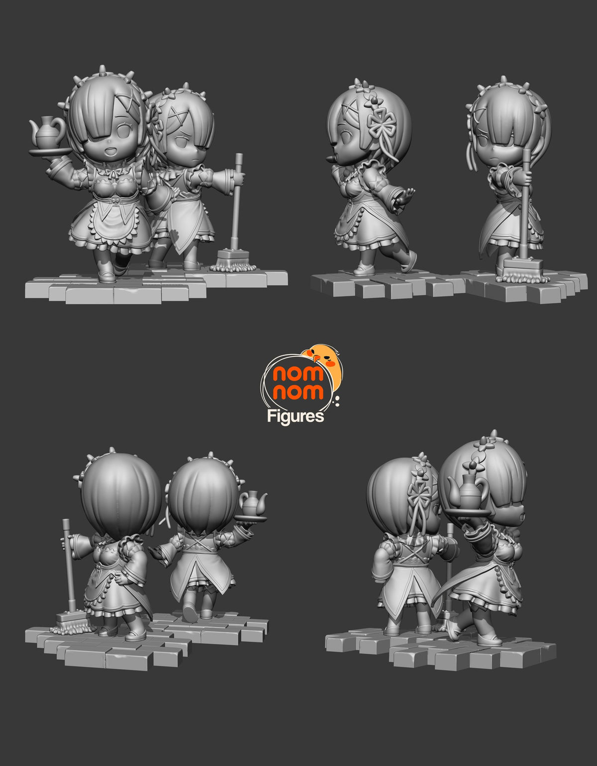 Chibi Rem & Ram resin figure