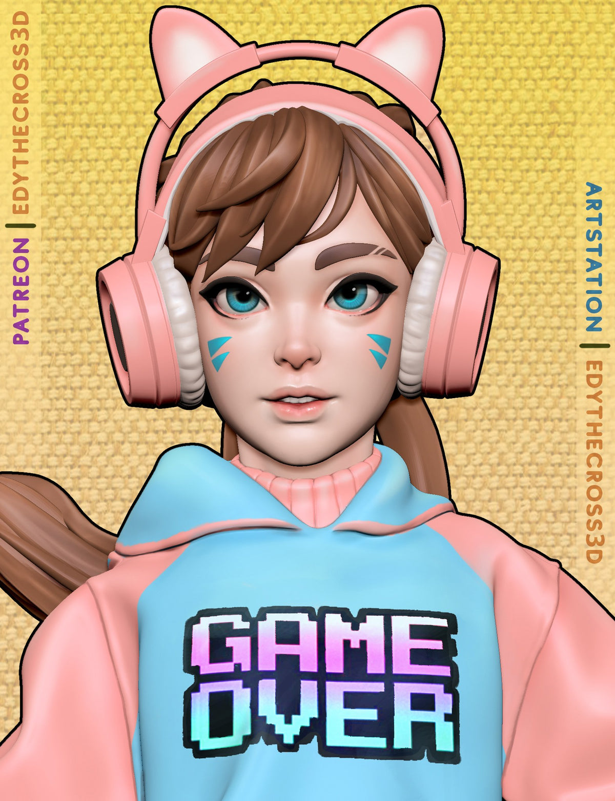 Gamer Girl resin figure