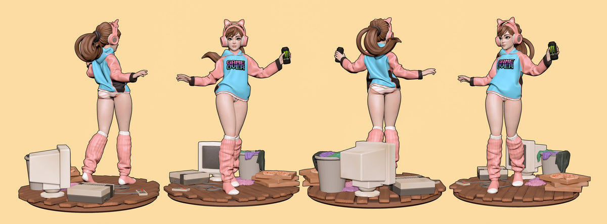Gamer Girl resin figure