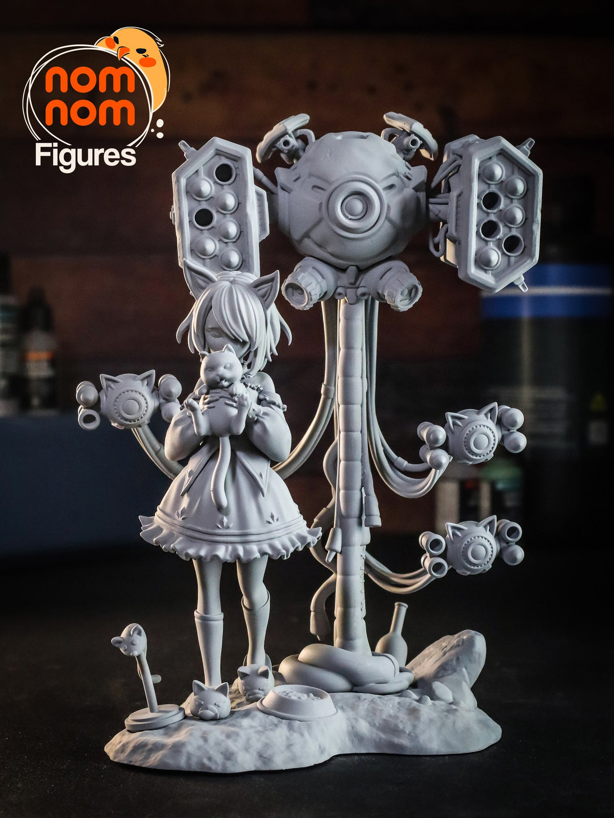 Luna and Tofu resin figure
