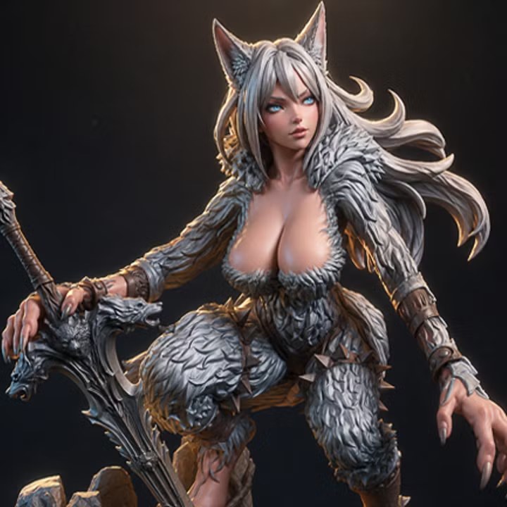 Wolfie resin figure
