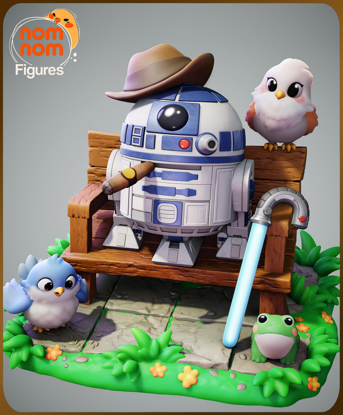 Chibi R2-D2 resin figure