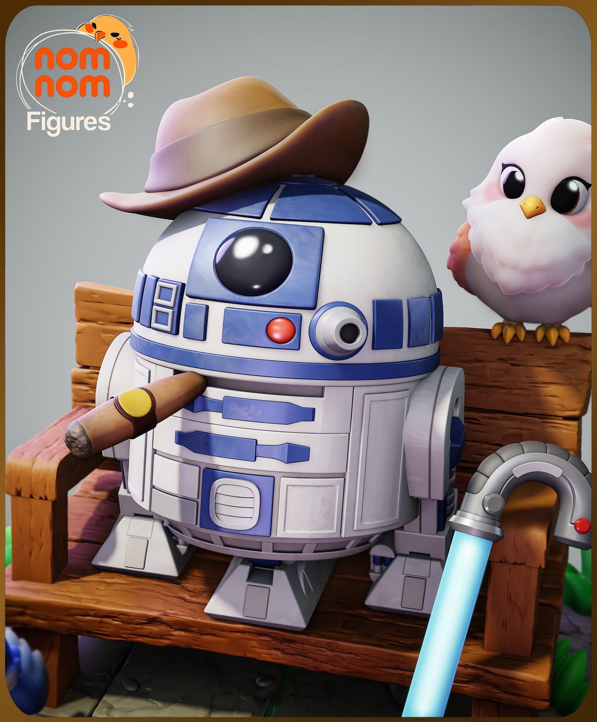Chibi R2-D2 resin figure