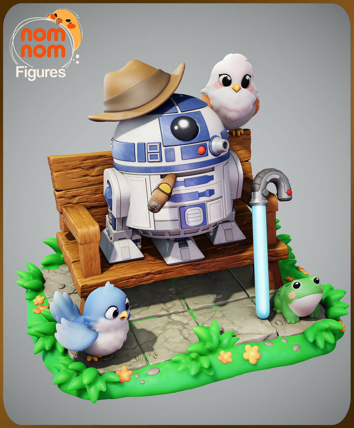 Chibi R2-D2 resin figure