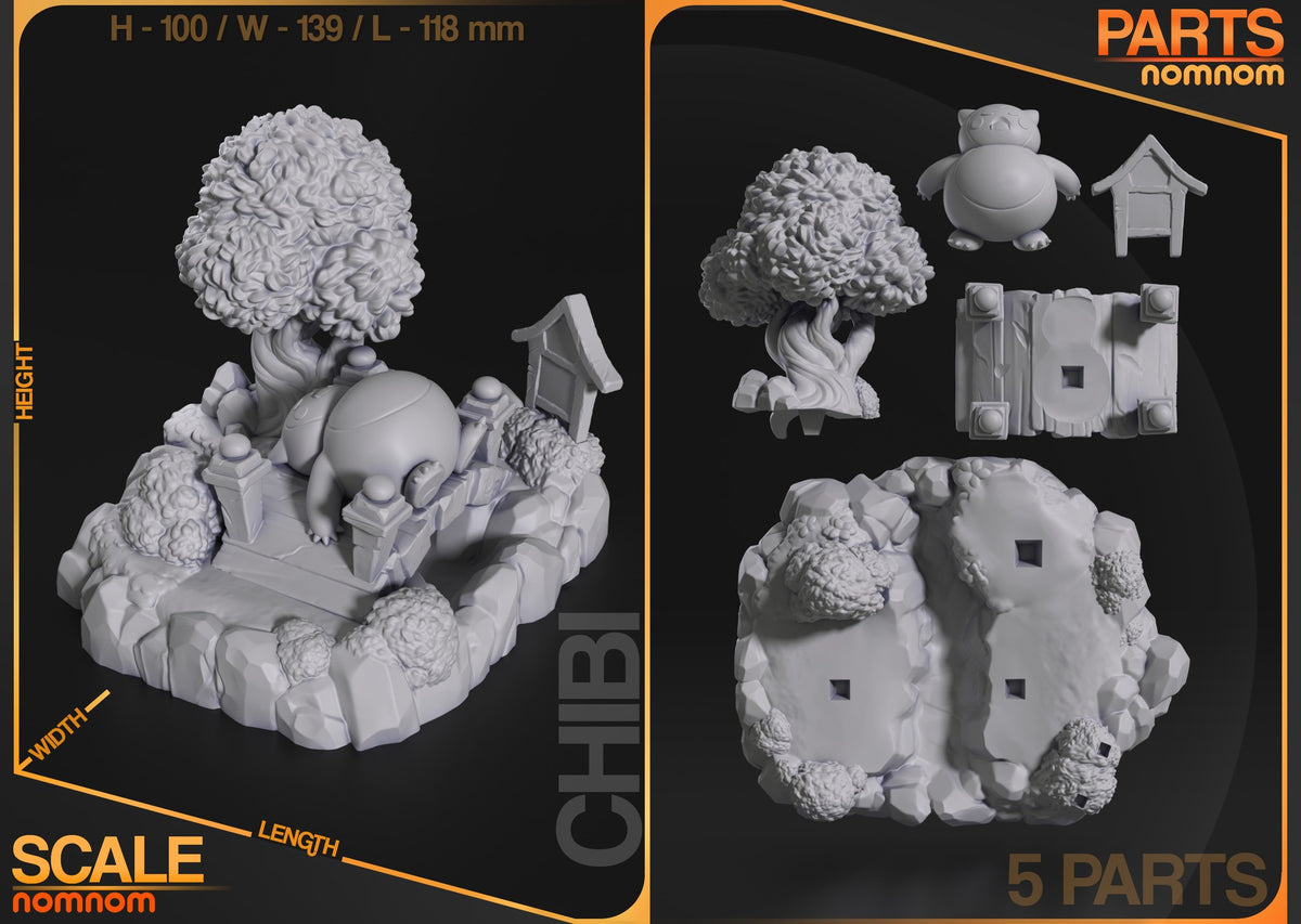 Chibi Snorlax resin figure