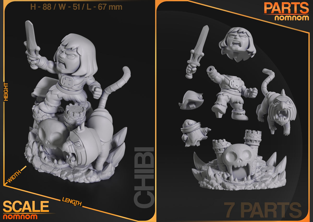 Chibi He-Man resin figure