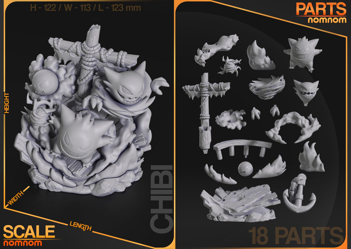Ghost Pokémon Diorama resin figure