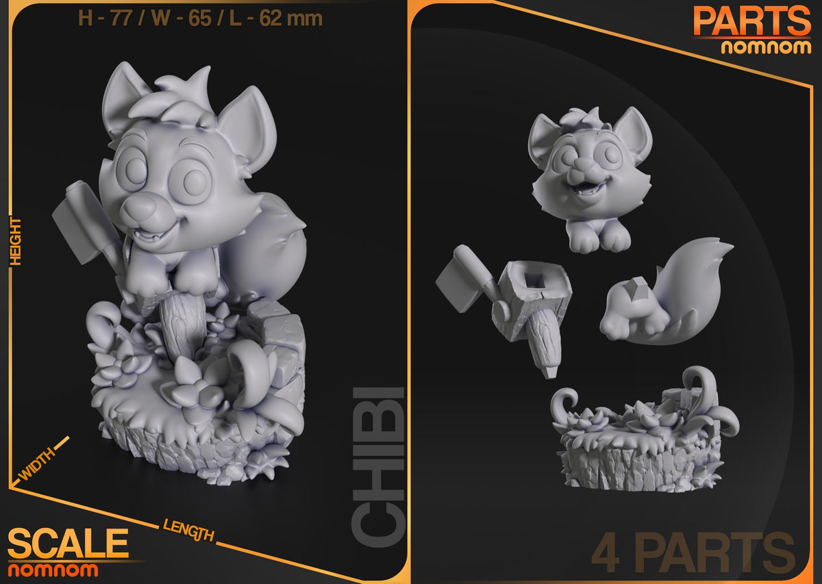 Chibi Tod resin figure