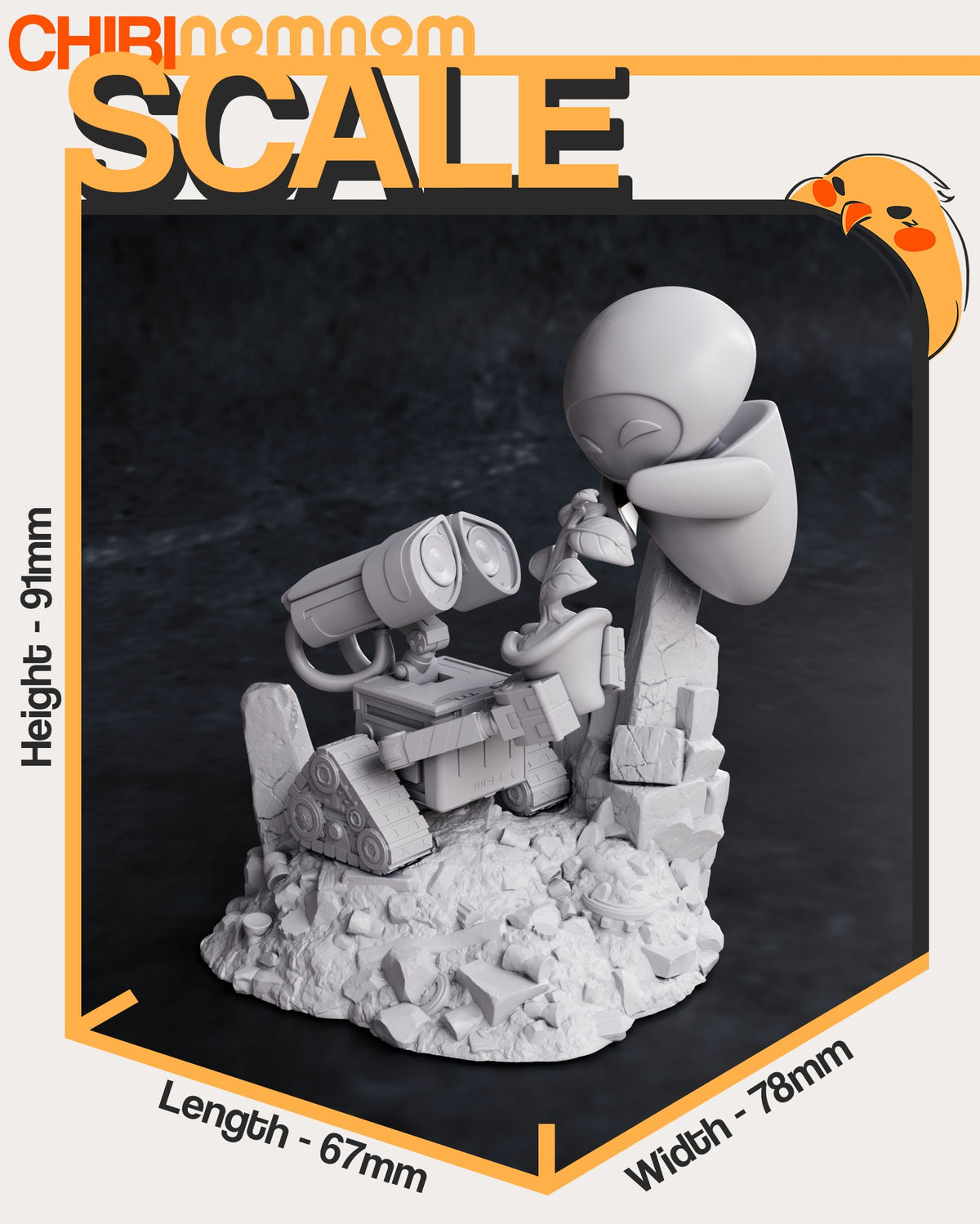 Chibi WALL-E and EVE resin figure