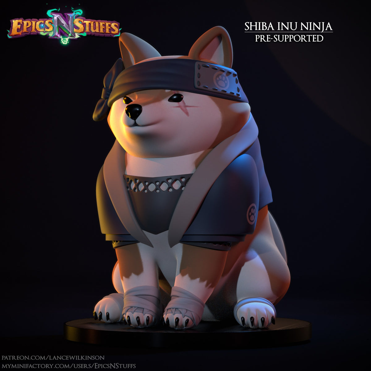 Shiba Inu Ninja resin figure