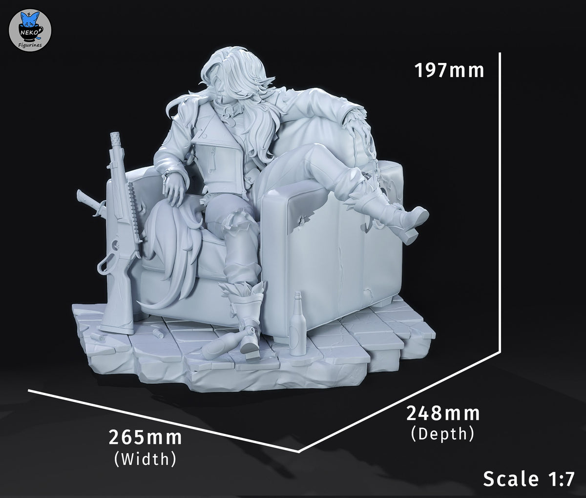 Silver resin figure
