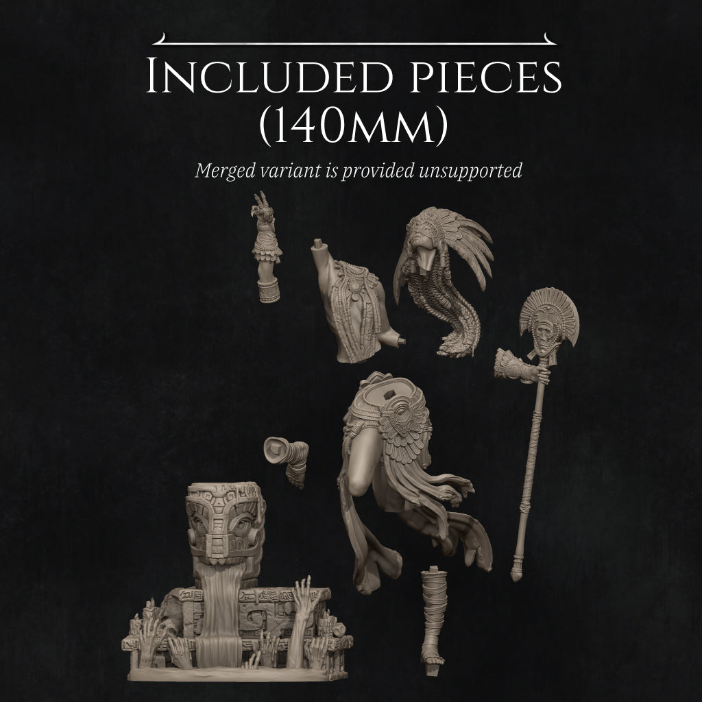 Necalin the Priestess of Death | 32mm–140mm | 3D Printed Figure | Art Piece | Nerikson | Nerdy Creations
