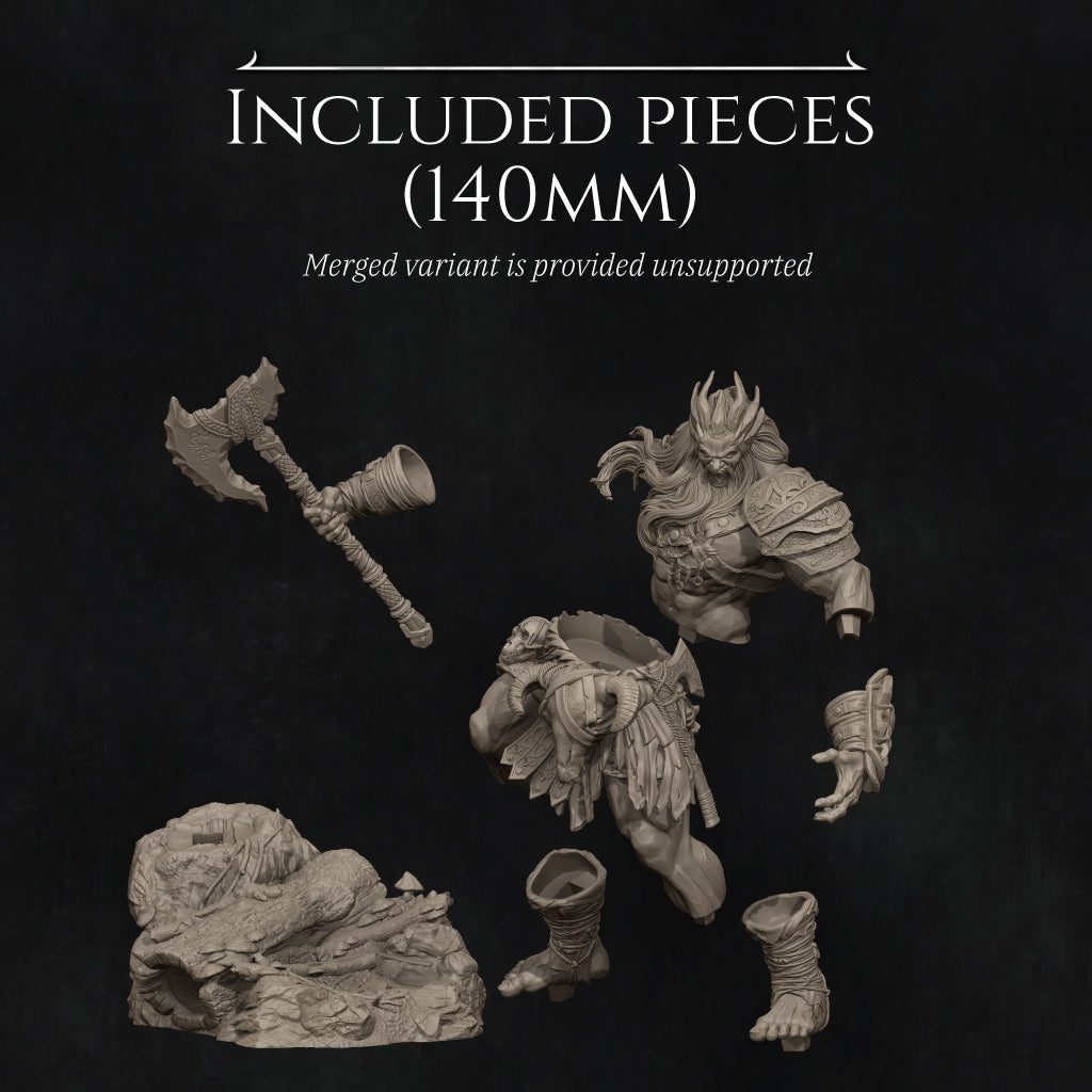 Korlgar, the Stone Giant | 32mm–140mm | 3D Printed Figure | Art Piece | Nerikson | Nerdy Creations