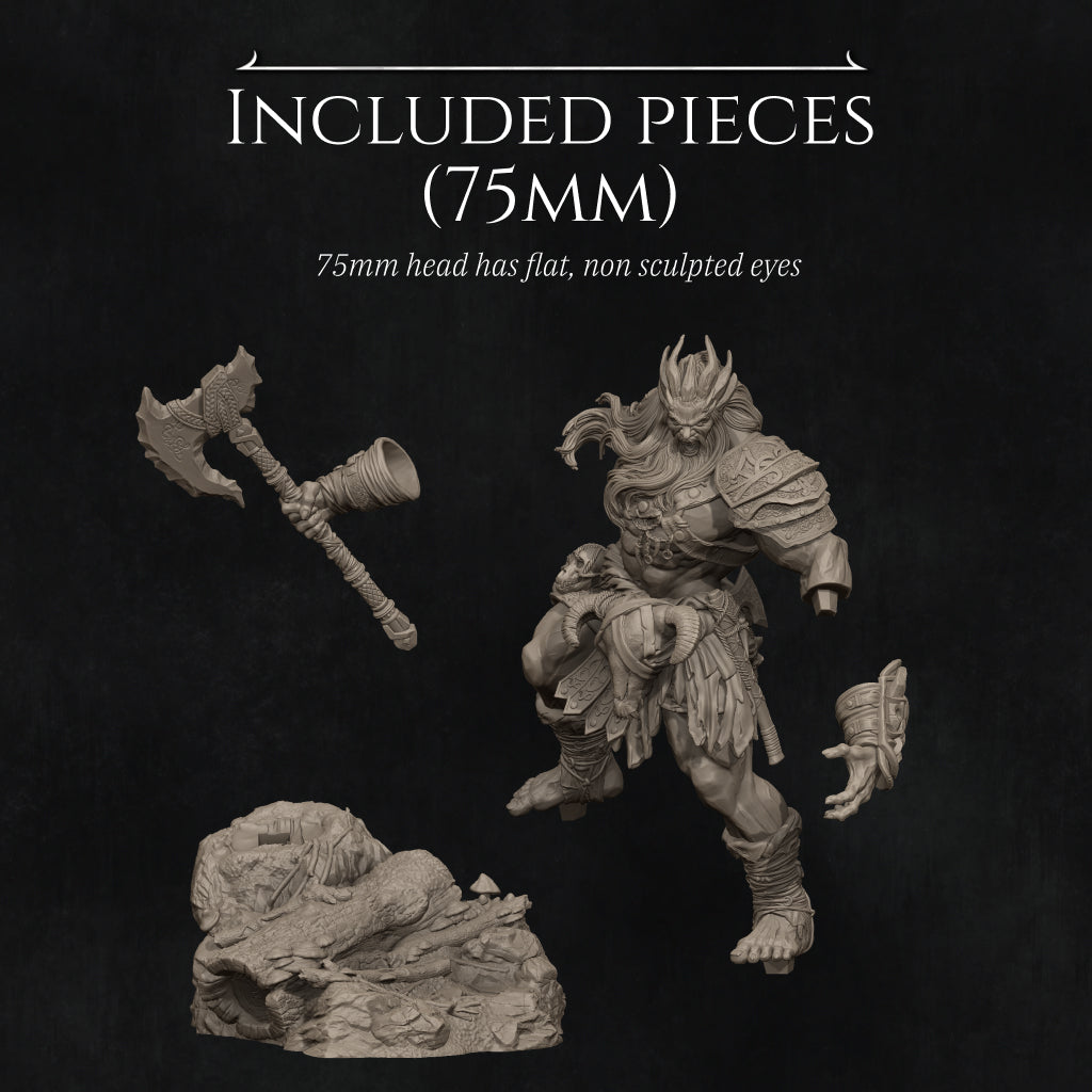 Korlgar, the Stone Giant | 32mm–140mm | 3D Printed Figure | Art Piece | Nerikson | Nerdy Creations