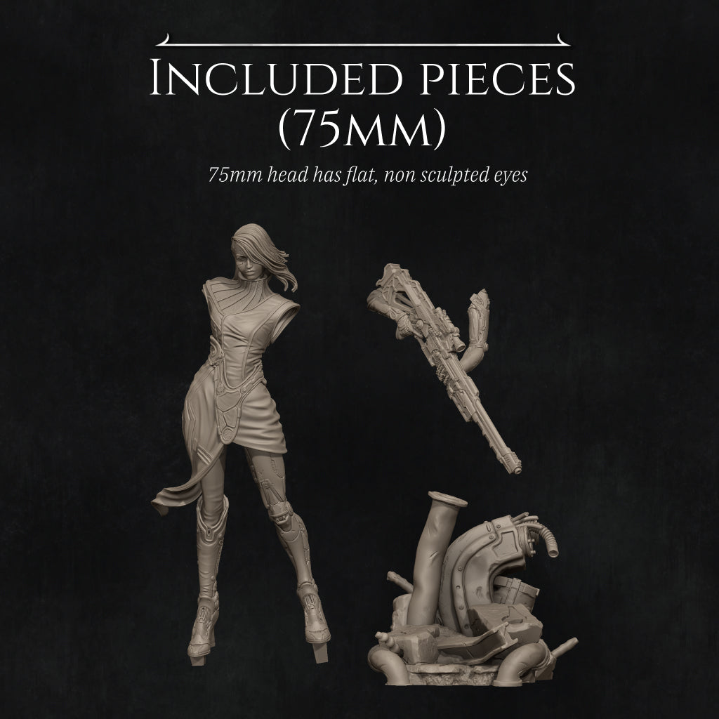 Aryn the Sniper Assassin (standing pose) | 32mm–140mm | 3D Printed Figure | Art Piece | Nerikson | Nerdy Creations