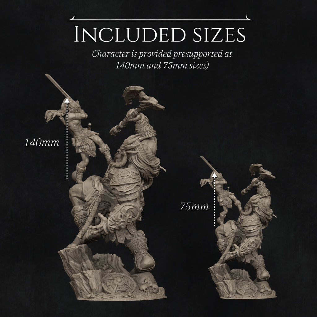 Lia vs The Giant | 32mm–140mm | 3D Printed Diorama Set | Art Piece | Nerikson | Nerdy Creations