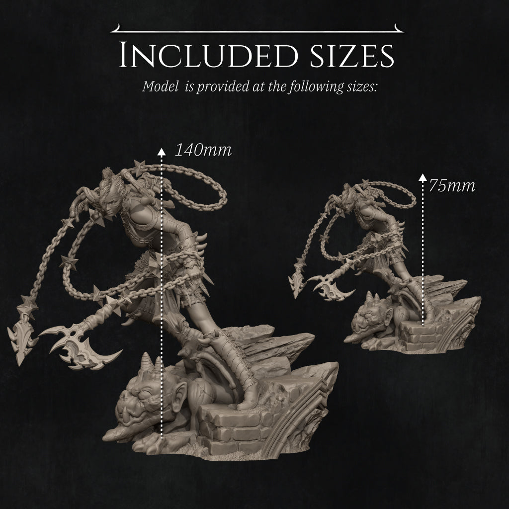 Zestari the Shadow Elf Warrior | 32mm–140mm | 3D Printed Figure | Art Piece | Nerikson | Nerdy Creations