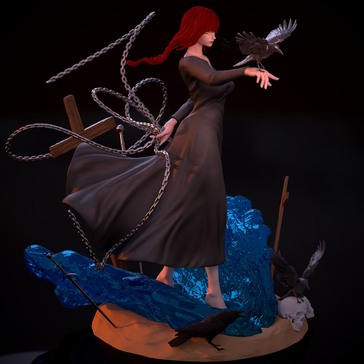 Makima (Chains and Crows) resin figure