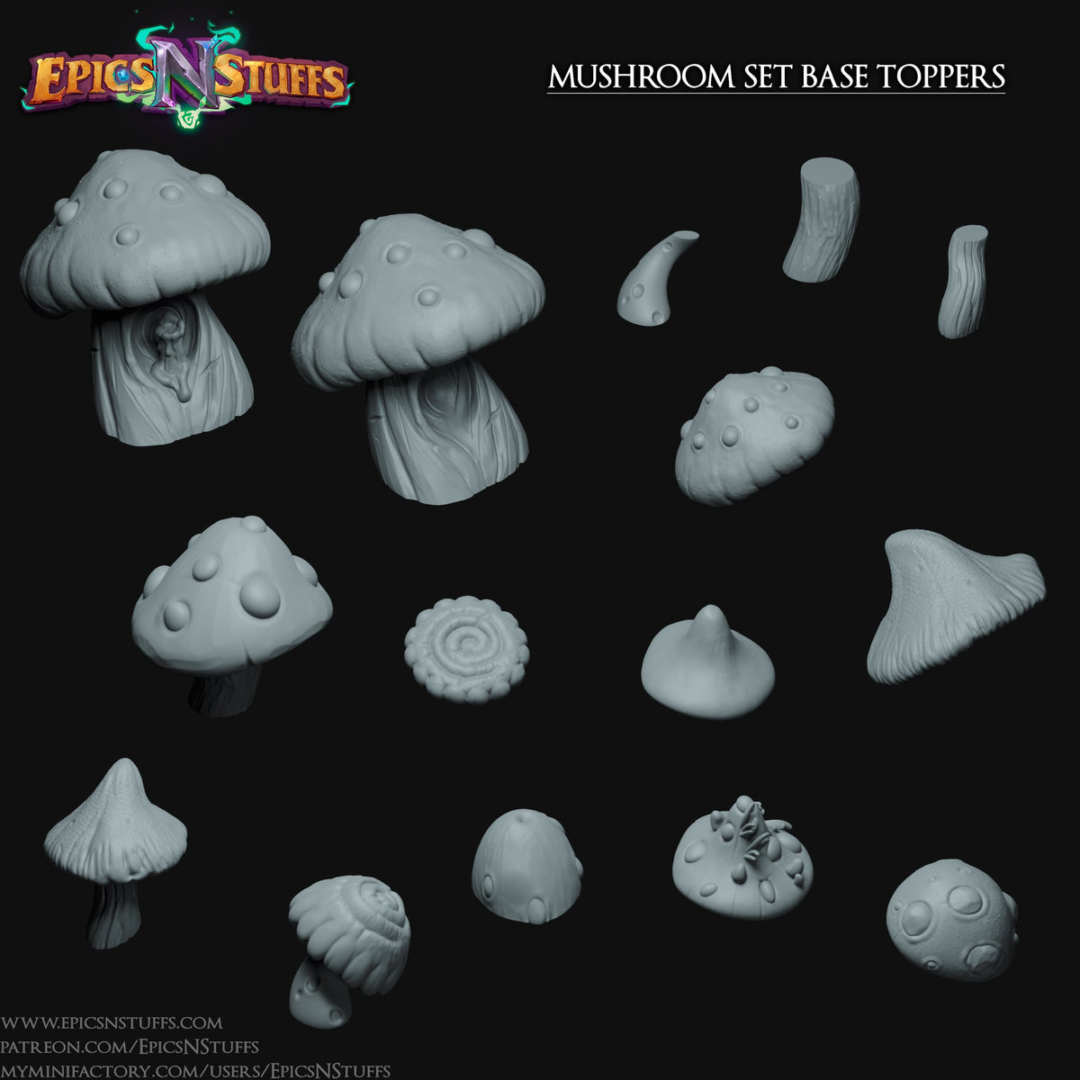 Mushroom Base Toppers resin figure