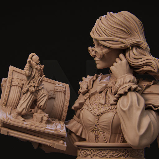 Orinthia the Magical Librarian | 140mm | 3D Printed Diorama Set | Art Piece | Nerikson | Nerdy Creations